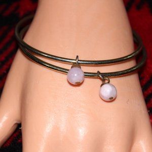 2 Silver Tone Bangle Bracelets